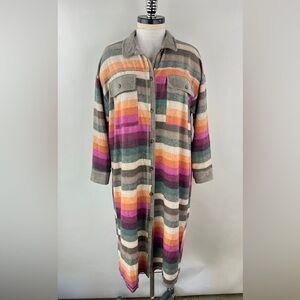 💚 3456. Long Button Front Colorful Cardigan